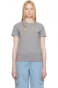 Футболка с лисёнком Regular Maison Kitsuné, серый