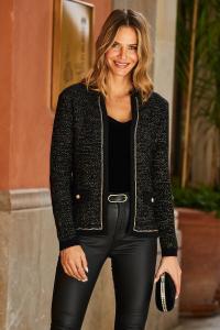 Кардиган Trophy металлизированной вязки Sosandar, черный