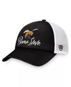 Женская черно-белая регулируемая шляпа Alabama State Hornets Charm Trucker Top Of The World, черный