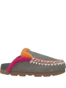 Зимние мюли Bio с декоративной прострочкой Mou, серый