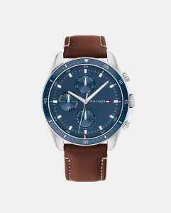 Многофункциональные коричневые кожаные мужские часы Tommy Hilfiger 1791837, коричневый