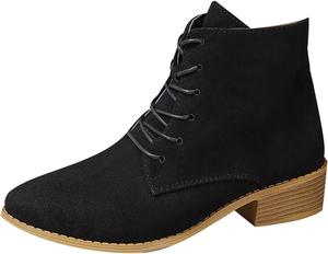 Женские ботильоны Unifizz, кружевные с острым носком, удобный низкий каблук, с боковой молнией, Black