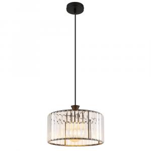 Globo Lighting Подвесной светильник, металл, матовый черный, кристаллы