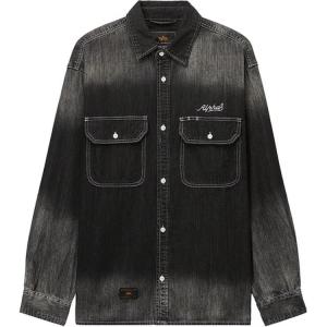 Джинсовая рубашка с эффектом омбре Alpha Industries, черный