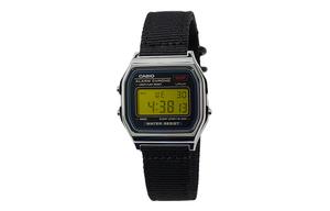 CASIO Мужские часы Retrofit Series с кварцевым механизмом и нейлоновым ремешком, черный циферблат