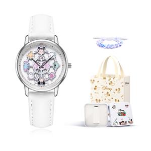 Disney Часы женские с механизмом Pine Nut Quartz на кожаном ремешке, белый циферблат