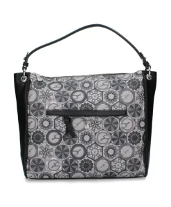 Черная сумка-шоппер Gattinoni, серый