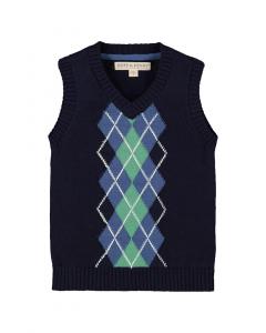 Hope & Henry жилет с узором «аргайл», синий