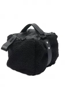 Сумка-тоут с отделкой из кожи и вставками из плюша Vic Matie, черный