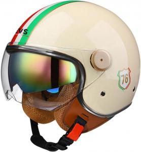 Полушлем YEATLM NN63 Vespa с двойным козырьком, белый