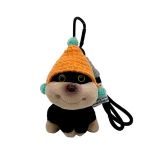 Очаровательная плюшевая кукла с зажимом для телефона в виде кролика, пчелы, собаки или лягушки с ободком-цветком, высота 15см Dolls and bears dance, оранжевый