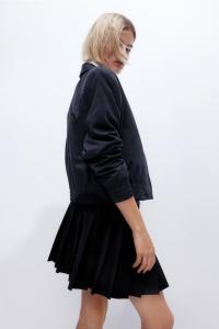 Короткая плиссированная юбка H&M, черный