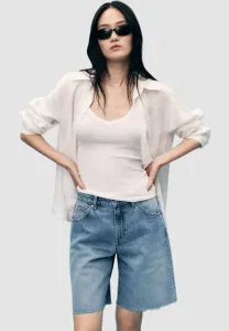 Джинсовые шорты-бермуды с эффектом бас-эфилош Mango, Blue