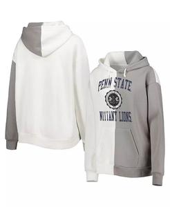 Женская серо-белая толстовка с капюшоном Penn State Nittany Lions Split Gameday Couture