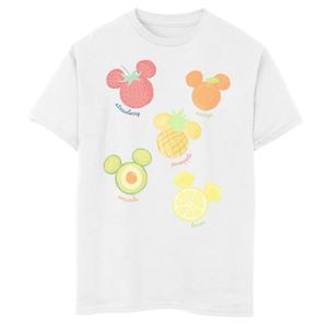 Футболка с рисунком Микки Мауса и друзей Disney для мальчиков 8–20 лет с логотипом Микки Фруктов Disney, белый