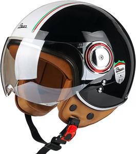 Шлем винтажный Shizicong Vespa, черный / белый