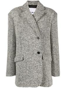 REMAIN брюки из смесовой шерсти с узором в елочку, черный