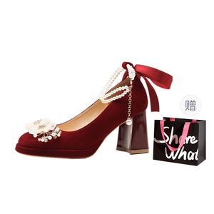 BIGTREE Туфли на высоком каблуке, женские, красные