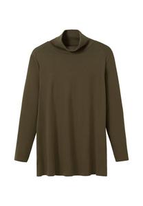Рубашка с длинными рукавами и водолазкой А-силуэта Sheego, хаки