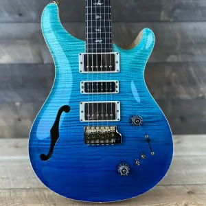PRS Wood Library Special 22 Semi-Hollow - верх из клена Flame Maple 10, задняя часть и гриф из корины, накладка грифа из черного дерева - синий градиент 391571