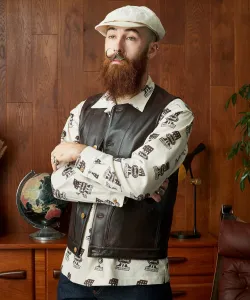 Жилет из буйволиной кожи/Жилет из буйволиной кожи