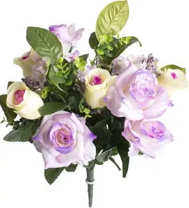 Botanic-Haus искусственный цветок "букет роз" Ø/30х42 см, кремово-фиолетовый
