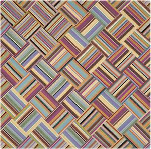 Ковер SAFAVIEH, 214 x 214 см, Straw Patch Collection, Pink & Multi, ручной работы из современной шерсти, идеален для помещений с высокой проходимостью в гостиной, спальне (STP150A)