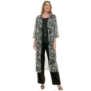 Женский комплект из 2 предметов: плащ и брюки Luxology, цвет black cream