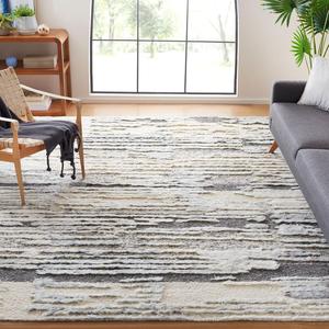 Ковер SAFAVIEH, 244 x 305 см, - коллекция Tribeca - большой - Blue & Grey, ручная вязка из шерсти, идеально для гостиной, спальни, офиса, столовой (TRI111M)