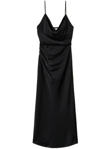 Платье миди из атласной ткани TWINSET, черный
