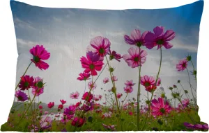 Подушка для улицы - Цветочный - Розовый - Космос - 50x30 см - Водонепроницаемая - Подушка для отдыха - Подушка для дивана - Украшение для гостиной MuchoWow