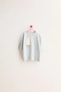 Футболка Zara timeless из однотонного хлопка и льна, светло-голубой