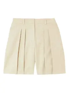 Плиссированные строгие шорты Theory, бежевый
