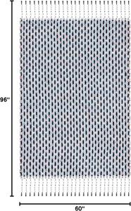 Ковер SAFAVIEH, 153 x 244 см, Montauk Collection - Blue & Black, ручное плоское плетение из хлопка, идеально для помещений с высокой проходимостью в гостиной, спальне (MTK475L)