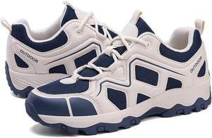 Мужские походные ботинки водонепроницаемые, нескользящие, для прогулок на природе, дышащие, легкие треккинговые кроссовки Qacksv, синий