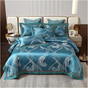 KYTGFH Комплект постельного белья сатиновый жаккардовый с эффектом шелка стеганый хлопковый с покрывалом