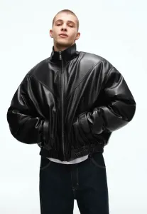 Куртка из искусственной кожи Bershka, Black