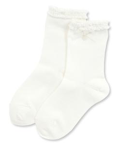 Хлопковые мерсеризованные носки с кружевной лентой (13–21 см)