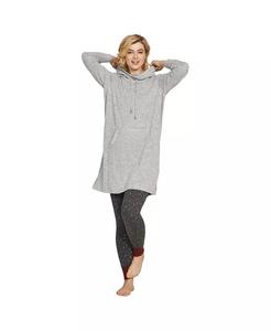 Леггинсы для сна больших размеров с отделкой в ​​рубчик Ellos, серый