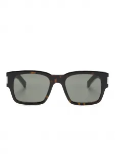 Солнцезащитные очки в квадратной оправе с логотипом SAINT LAURENT, коричневый