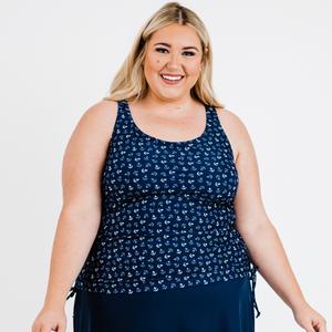 Женский купальник-танкини Maya Maya с вынимающимися чашечками - Patterns Calypsa, цвет navy anchors