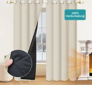 Плотные шторы 100%, трехслойные, теплоизоляционные и звукоизоляционные, для гостиной/спальни, 1 шт., бежевые, Ш132 x В244 см BTTO