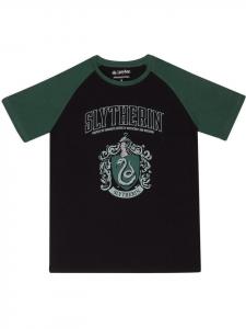 Футболка Футболка реглан факультета Слизерин черного цвета Harry Potter