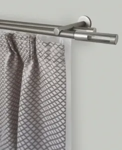 Карниз для штор GARESA "SEFRA", 2 направляющие, желаемая длина, комплект для штор, комплект внутренних направляющих, выдвижной, цилиндр с концевой кнопкой 330 см, Ø16мм, цвет nickelfarben