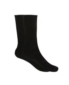 Короткие женские однотонные носки из кашемира/шерсти с закатанными манжетами Punto Blanco, черный