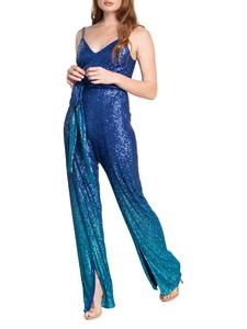 Широкий комбинезон Stevie с пайетками и эффектом омбре Dress The Population, цвет Electric Blue