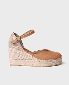 Женские плетёные эспадрильи на клиновидной подошве с пряжкой Toni Pons, коричневый