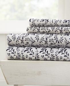 Комплект постельного белья Farmhouse Chic Premium Ultra Soft Pattern из 3 предметов, размер Twin ienjoy Home, Navy Burst of Vines