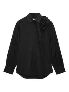 Рубашка из хлопка с оборками MSGM, черный