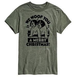 Мужская футболка с рисунком We Woof You Merry Christmas Licensed Character, цвет Dark Green